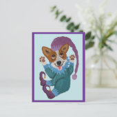 Corgi-Elf Postkarte (Stehend Vorderseite)