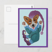 Corgi-Elf Postkarte (Vorne/Hinten)