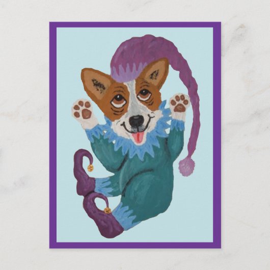 Corgi-Elf Postkarte (Vorderseite)