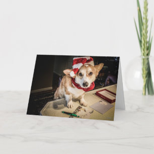 Corgi Elf Weihnachtskarte Feiertagskarte