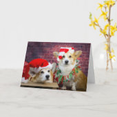 Corgi Elf Weihnachtskarte Karte (Gelbe Blume)