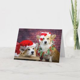 Corgi Elf Weihnachtskarte Karte
