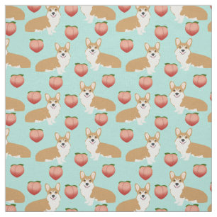 Corgi Emoji Fabric - niedliche Pfirsichkorgis-Hint Stoff