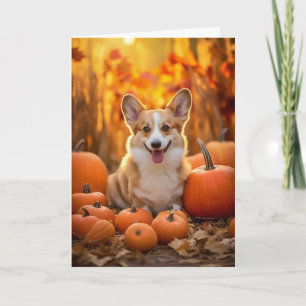Corgi Erntedankfest Feiertagskarte