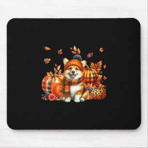 Corgi Erntedankfest Leopard Kürbisse Herbstlaub Lo Mousepad