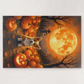Corgi Erntmond-Halloween-Kunstwerk Puzzle (Horizontal)