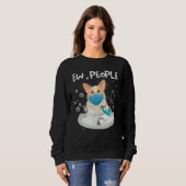 Corgi Ew Menschen waschen Hände mit einer Gesichts Sweatshirt (Vorne ganz)