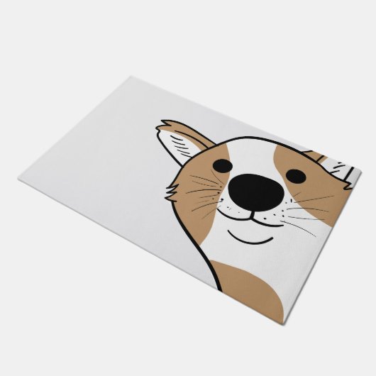 Corgi Face Fußmatte (Schrägansicht)