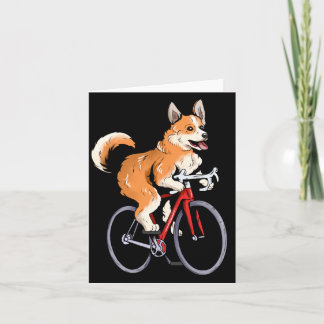 Corgi fährt Fahrrad Süßer Biker Radfahrer Karte
