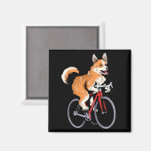 Corgi fährt Fahrrad Süßer Biker Radfahrer Magnet (Vorderseite/Rückseite)