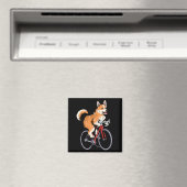 Corgi fährt Fahrrad Süßer Biker Radfahrer Magnet (In Situ (Geschirrspüler))