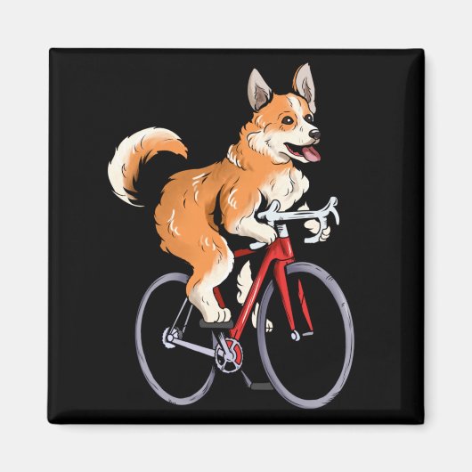 Corgi fährt Fahrrad Süßer Biker Radfahrer Magnet (Vorne)