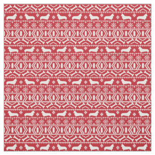 Corgi Fair Isle Fabric - niedliches Corgi Hund Des Stoff