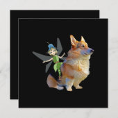Corgi & Fairy - Funny Pembroke Welsh Corgi Einladung (Vorne/Hinten)