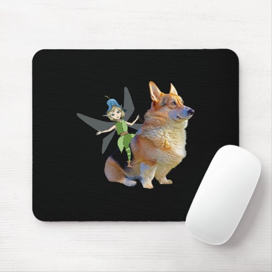Corgi & Fairy - Funny Pembroke Welsh Corgi Mousepad (Mit Mouse)