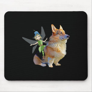 Corgi & Fairy - Funny Pembroke Welsh Corgi Mousepad