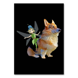 Corgi & Fairy - Funny Pembroke Welsh Corgi Tischnummer