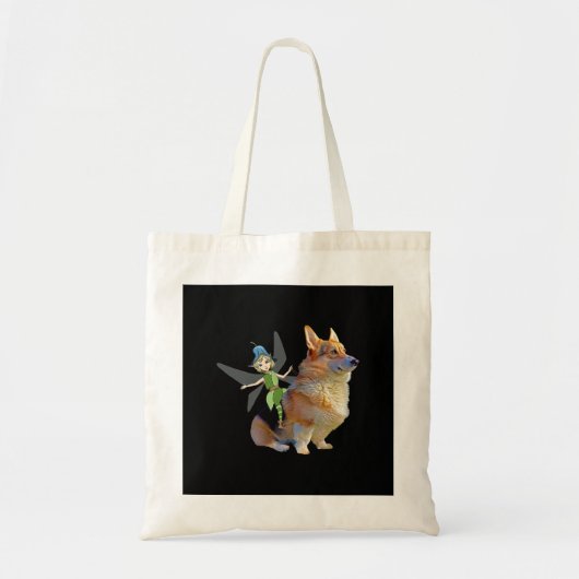 Corgi & Fairy - Funny Pembroke Welsh Corgi Tragetasche (Vorne)