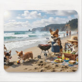 Corgi-Familie am Strand Mousepad (Vorne)