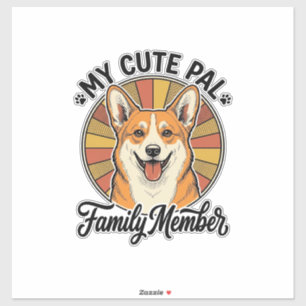 Corgi-Familien-Shirt Vintage Haustierliebhaber-Des Aufkleber