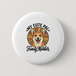 Corgi-Familien-Shirt Vintage Haustierliebhaber-Des Button