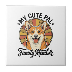Corgi-Familien-Shirt Vintage Haustierliebhaber-Des Fliese