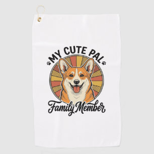 Corgi-Familien-Shirt Vintage Haustierliebhaber-Des Golfhandtuch