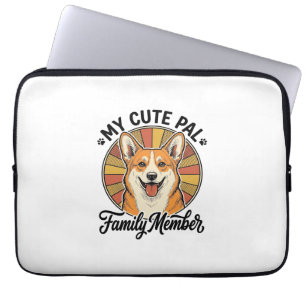 Corgi-Familien-Shirt Vintage Haustierliebhaber-Des Laptopschutzhülle
