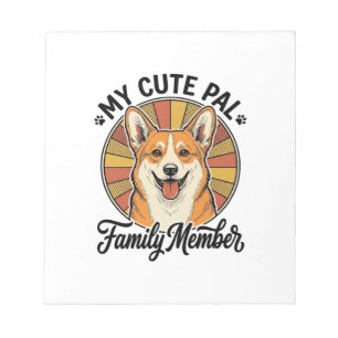 Corgi-Familien-Shirt Vintage Haustierliebhaber-Des Notizblock