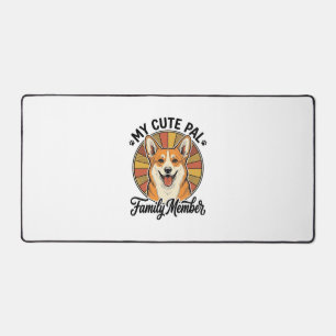 Corgi-Familien-Shirt Vintage Haustierliebhaber-Des Schreibtischunterlage