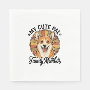 Corgi-Familien-Shirt Vintage Haustierliebhaber-Des Serviette