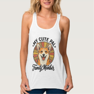 Corgi-Familien-Shirt Vintage Haustierliebhaber-Des Tank Top
