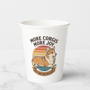 Corgi-Fan-Shirt Vintage Gravur Hunde-Zitat Desi Pappbecher