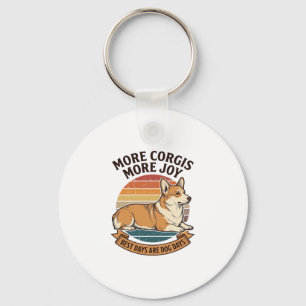 Corgi-Fan-Shirt Vintage Gravur Hunde-Zitat Desi Schlüsselanhänger