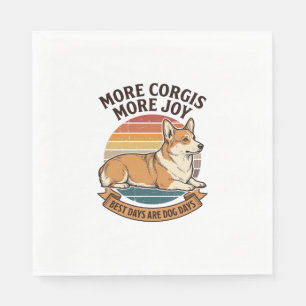 Corgi-Fan-Shirt Vintage Gravur Hunde-Zitat Desi Serviette