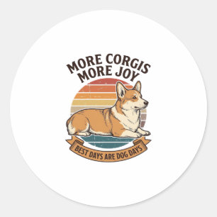 Corgi-Fan-Shirt Vintage Gravur Hundezitat Desi Runder Aufkleber