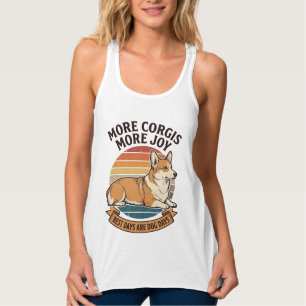 Corgi-Fan-Shirt Vintage Gravur Hundezitat Desi Tank Top