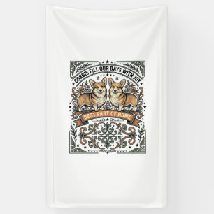 Corgi-Fan-Shirt Vintage Gravur Lustiger Hund Desi Banner