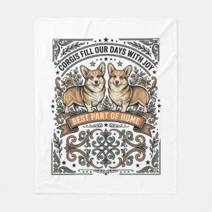 Corgi-Fan-Shirt Vintage-Gravur Lustiger Hund Desi Fleecedecke