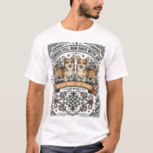 Corgi-Fan-Shirt Vintage Gravur Lustiger Hund Desi T-Shirt