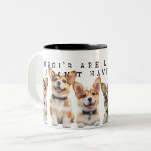 Corgi Fans Zweifarbige Tasse (Vorderseite Links)