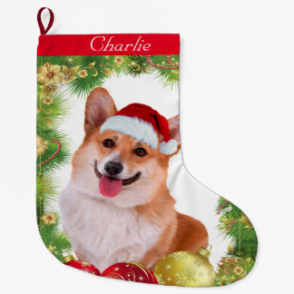 Corgi-Feiertag Großer Weihnachtsstrumpf