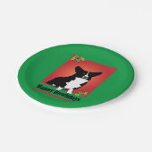 Corgi-Feriengeschenke Pappteller (Schrägansicht)