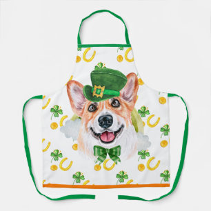 Corgi Ferienhaus Dekoration St. Patrick's Day Hund Schürze