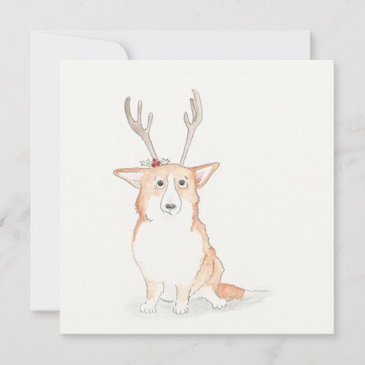 Corgi flache Weihnachtskarte Karte (Vorderseite)