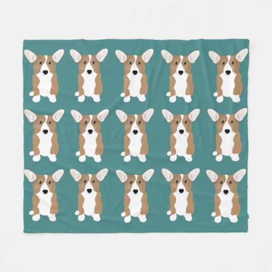Corgi Fleece Blanket (Vorderseite (Horizontal))