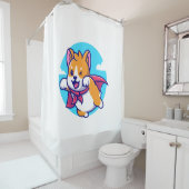 Corgi Fliege Himmelscape lustig niedlich Duschvorhang (Beispiel)