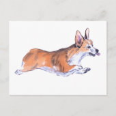 Corgi Flight Sumie Malerei Postkarte (Vorderseite)