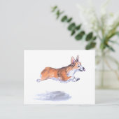 Corgi Flight Sumie Malerei Postkarte (Stehend Vorderseite)
