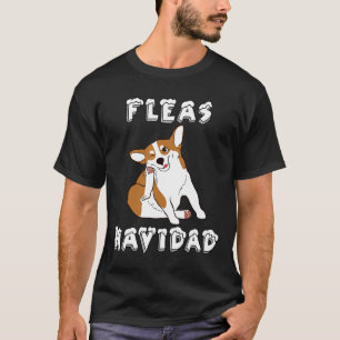 Corgi Flöhe Navidad Hund Weihnachten T-Shirt